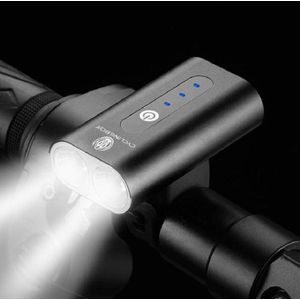 FIETSBOX Aluminium Legering Double-Headed Bike Koplampen kunnen worden gedraaid 360 graden beugel USB Portable Charging Bike Lights Travel Equipment (Zwart)