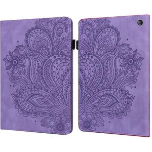 Voor Amazon Kindle Fire 7 2022 Peacock relifpatroon lederen tablethoes
