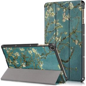 Voor Honor Pad 7 inch/X8/X8 Lite Custer Painted Painted 3-folding Holder Tablet PC Leather Case (Abrikozenbloesem)