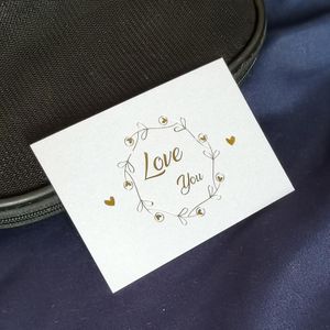 100 STUKS Bruiloft Zegenkaart Dank u Bericht Cadeau Decoratie Kaart Bronzing Bloem Wenskaart Love You (Wit)