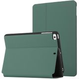 Voor iPad Mini  / 4/3/2 / 1 Dual-vouwen Horizontale Flip Tablet Leren Case met Houder & Sleep / Wake-Up-functie (Dark Green)