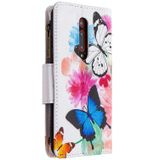 Voor Xiaomi Redmi K20 / Mi 9T Gekleurd tekenpatroon Rits Horizontale Flip Lederen case met Holder & Card Slots & Wallet(Twee vlinders)