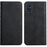 For Samsung Galaxy A71 Diamond Pattern Splicing Skin Feel Magnetic Horizontal Flip Leather Case with Card Slots & Holder & Wallet(Black)