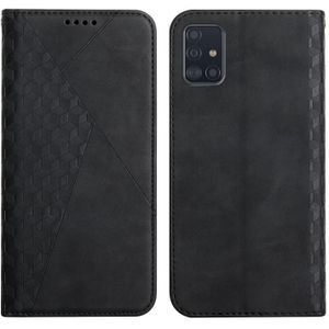 For Samsung Galaxy A71 Diamond Pattern Splicing Skin Feel Magnetic Horizontal Flip Leather Case with Card Slots & Holder & Wallet(Black)