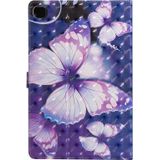 Voor Samsung Galaxy S6 Lite P610 3D Painted Pattern Horizontale Flip Lederen case met Holder & Card Slots & Wallet & Sleep / Wake-up Functie (Purple Butterfly)