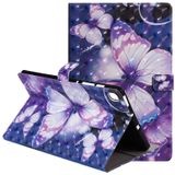 Voor Samsung Galaxy S6 Lite P610 3D Painted Pattern Horizontale Flip Lederen case met Holder & Card Slots & Wallet & Sleep / Wake-up Functie (Purple Butterfly)