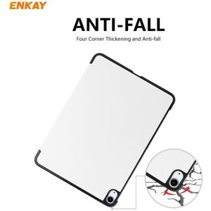 Voor iPad Air 2020 10.9 / iPad Pro 11 2018 ENKAY ENK-8013 PU Leder + Plastic Smart Case met drie vouwen houder(wit)