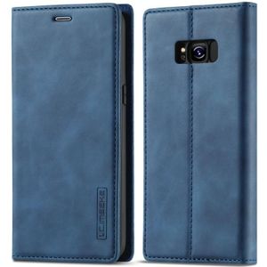 Voor Samsung Galaxy S8+ LC.IMEEKE Sterk magnetisme Ultradun horizontaal flip schokbestendige matte TPU + PU lederen hoes met Holder & Card Slots & Wallet(Blauw)