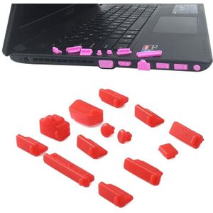 13 in 1 universele siliconen anti-stof pluggen voor laptop (rood)