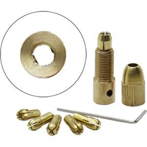 7 stuks/set messing 0.5-3mm kleine elektrische boor-bit Collet micro twist 5.05 mm boorkop set met moersleutel