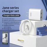 REMAX RP-U35 Jane Series 2.1A Dual USB Port Fast Charger Set  Cable:USB-C/Type-C(CN Plug)