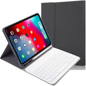 RK11 Doek Textuur Afneembaar Magnetisch Bluetooth-toetsenbord horizontale flip lederen case voor iPad Pro 11 2020 / 2018 met Houder & Pen Slot(Zwart)