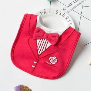 Groomsman Speeksel Handdoek Kind Fake Gentleman Bow Tie Persoonlijkheid Waterdicht Bib (Rood)