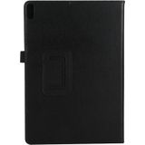 Voor Lenovo Tab 4 10 Plus (TB-X704) / Tab 4 10 (TB-X304) Litchi Texture Solid Color Horizontal Flip Leather Case met houder en pensleuf (zwart)