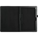 Voor Lenovo Tab 4 10 Plus (TB-X704) / Tab 4 10 (TB-X304) Litchi Texture Solid Color Horizontal Flip Leather Case met houder en pensleuf (zwart)