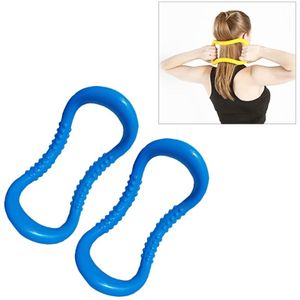 2 stk PP dubbele massage punt yoga cirkel fascia stretching ring Pilates weerstand ring (donkerblauw)