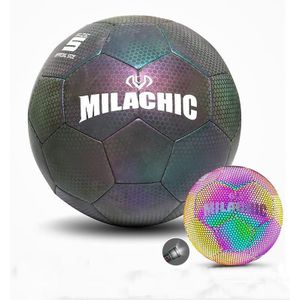 MILACHIC PU Lederen Machine Stitch Lichtgevende Fluorescerende Reflecterende Voetbal  Specificatie: Nummer 4 (Neon 5033)