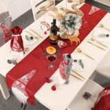 Kerst tafelkleed Santa Claus tabel runner Hotel banket tafel vlag voor Festival decoratie (grijs)