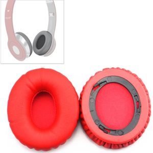 2 PCS voor Beats Solo HD / Solo 1.0 Hoofdtelefoon beschermende lederen cover Sponge Earmuffs (Rood)