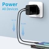 NORTHJO NOPD2002 PD20W USB-C/Type-C + QC 3.0 USB dubbele poorten snelle oplader  UK-stekker