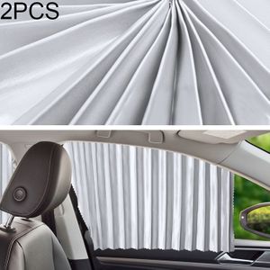 2 PCS Auto Auto Zonnescherm gordijnen Voorruit Cover voor de voorstoel (Zilver)