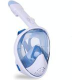 Volledig droog duikmasker zwemmen anti-mist snorkelmasker  grootte: S /M (Wit Blauw)