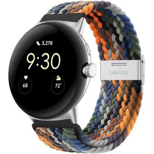 Voor Google Pixel Watch metalen gesp nylon horlogeband