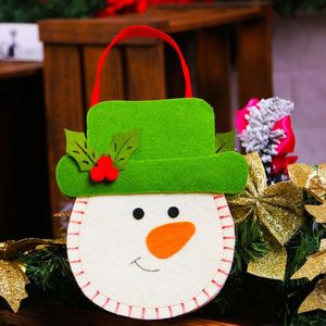 Creatieve Cartoon nieuwe stijl kerst decoratie Santa Gift Bag  sneeuwpop patroon Non-woven stof Apple geschenken handtassen