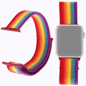 Eenvoudige mode nylon horlogebandje voor Apple Watch serie 5 & 4 44mm/3 & 2 & 1 42mm  met magische stok (kleur)