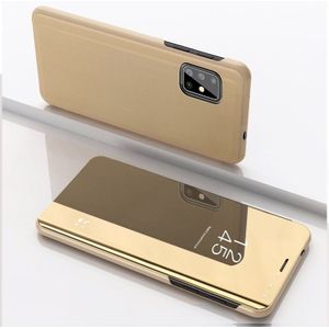 Voor Galaxy A51 Vergulde Spiegel horizontale flip lederen cover met stand mobiele telefoon Holster (Goud)