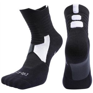 Outdoor sport professionele fietsen sokken basketbal voetbal voetbal lopen wandelen sokken  maat: L (zwart)