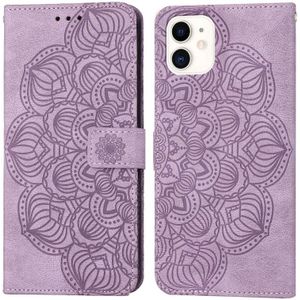 Mandala relif lederen telefoonhoesje voor iPhone 12 mini