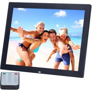 15 inch HD LED scherm Digitale fotolijstjes met houder & Remote Control afstandsbediening  Allwinner  Alarm klok / MP3 / MP4 / film Player(Black)