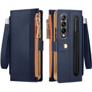 Voor Samsung Galaxy Z Fold4 Celebrity Series RFID anti-diefstal borstel telefoon lederen tas met pensleuf