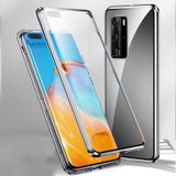 Voor Huawei P40 Pro Magnetic Metal Frame Dubbelzijdige Tempered Glass Case (Zilver)