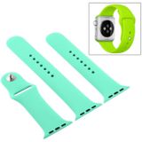Voor Apple Watch Series 6 & SE & 5 & 4 40mm / 3 & 2 & 1 38mm High-performance Ordinary &longer Rubber Sport Watchband with Pin-and-tuck Closure (Leave Fragrant Green)