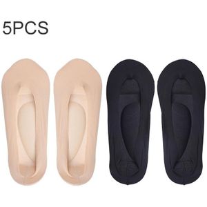 5 stks vrouwen 3d boog onzichtbare sokken spons boogsteun antislip massage boot sokken  maat: 21cm  kleur willekeurige levering