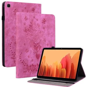 Voor Samsung Galaxy Tab A7 10.4 2020 T500 Vlinder Rose Relif Lederen Smart Tablet Case (Rose Rood)