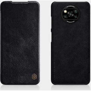 Voor Xiaomi Mi Poco X3 / NFC NILLKIN QIN-serie Crazy Horse Texture Horizontale Flip Lederen case met kaartsleuf(Zwart)
