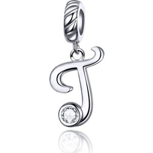 S925 Sterling Silver 26 Engels Letter Hanger DIY Armband Ketting Accessoires  Style:T