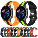 Voor Amazfit GTR 3 22 mm vlindergesp tweekleurige siliconen horlogeband (oranje + zwart)
