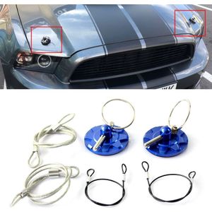 XH-6049 Auto Universal Modified Racing Punch-free Aluminium Engine Hood Lock Cover(Blauw)