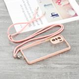 Voor Xiaomi Redmi K40 / K40 Pro Transparent PC + TPU-telefooncase met contrastkleurknop & neklanyard