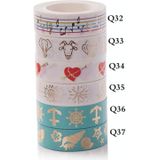 6 rollen bronzing papier tape decoratieve album papier hand gescheurde stickers (Q-35)