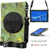 Voor Lenovo Tab M10 Plus TB-X606F Schokbestendig Kleurrijke Siliconen + PC Beschermhoes Met Houder & Handriem & Schouderriem (Camouflage)