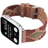 Geweven contrast lederen band voor Apple Watch Series 6 & se & 5 & 4 40mm / 3 & 2 & 1 38mm (donkerbruin)