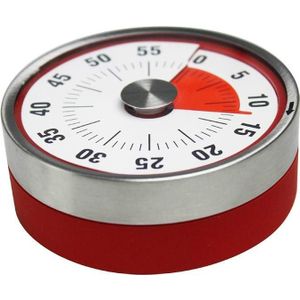 Keuken timer countdown timer met magnetische roestvrijstalen timer  kleur: 8cm rood