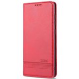 Voor Samsung Galaxy A02s AZNS magnetische kalf textuur horizontale flip lederen geval met kaart slots & houder > portemonnee (rood)