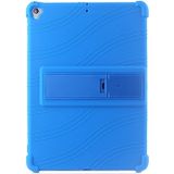 Voor iPad 10.2 / 10.5 Tablet PC Siliconen beschermhoes met onzichtbare beugel (donkerblauw)