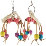 Creatief leer touw houten kraal papegaai vogel bijten speelgoed